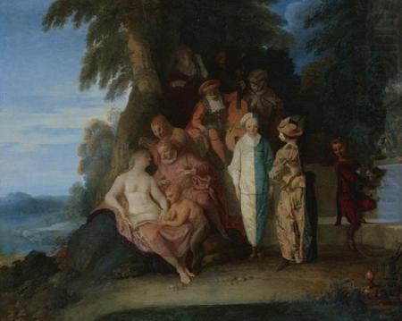 Claude Gillot A scene inspired by the Commedia Dell arte oil painting picture